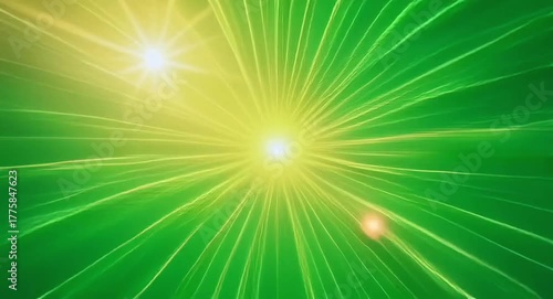 Golden light burst on green-screen background.4k video.


