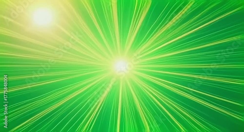 Golden light burst on green-screen background.4k video.

