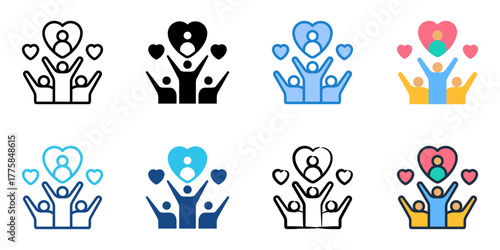 Fan icon set multiple style collection 
