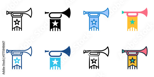 Fanfare icon set multiple style collection 
