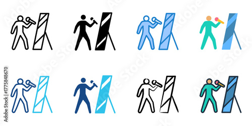 Rehearsal icon set multiple style collection 
