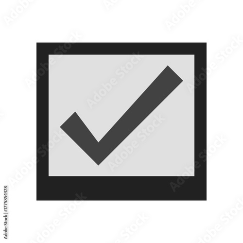 Black Check Mark Icon in Checkbox – Confirmation or Approval Symbol