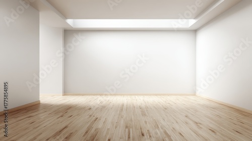 Wallpaper Mural Bright Empty Room with White Walls and Wooden Floor, Ideal for Design Mockups and Interior Decor Torontodigital.ca