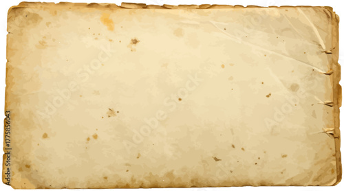 Old parchment paper sheet with vintage aged texture isolated on transparent background perfect for antique artwork, historical projects, and classic decorative graphic design.