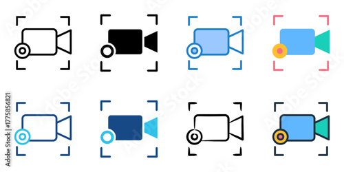 Recording icon set multiple style collection 
