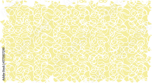 Abstract tangle white lines on light yellow background backdrop pattern design