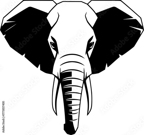 Elephant - Minimalist and Flat Logo - Vector illustration
