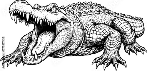 Alligator - High Quality Vector Logo - Vector illustration ideal for T-shirt graphic
