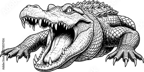 Alligator - High Quality Vector Logo - Vector illustration ideal for T-shirt graphic
