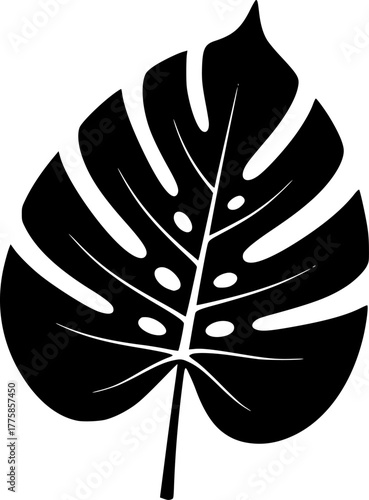 Monstera - Minimalist and Flat Logo - Vector illustration
