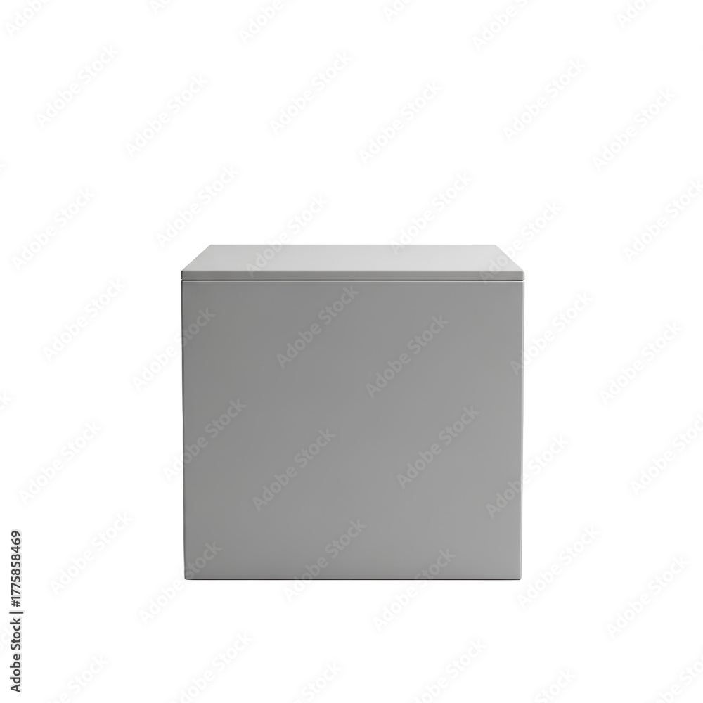 Fototapeta premium Sleek silver square block plinth for product presentation and contemporary design