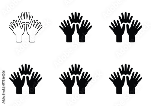 Essential technology and business icons including gears, cloud server, star, chairs