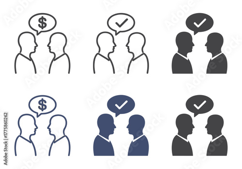 Digital services icon set: mobile banking, eco energy, smart home, global property.