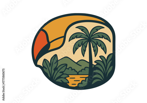 Rainforest Badge Illustration Vector Asset by AZ for UI/UX, Emblem, Patch, Logo, Print