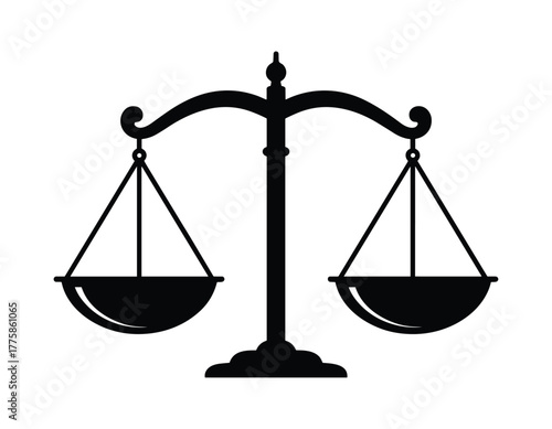 Black silhouette of a justice scale