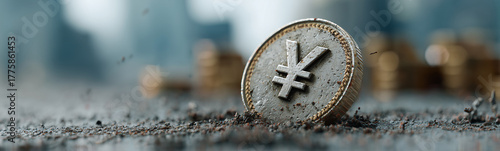 Yen Coin in a Macro Shot: A...
