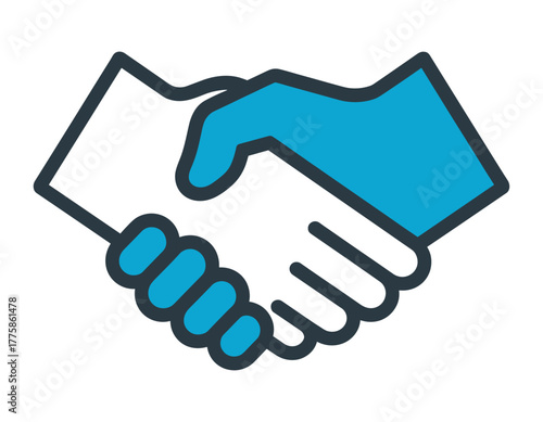 Two hands shaking in a handshake, symbolizing agreement, partnership, and trust