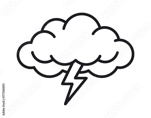 Stylized cloud with a lightning bolt inside, symbolizing a storm or bad weather
