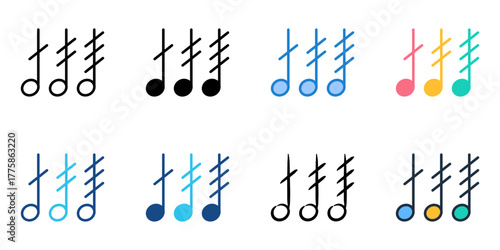 Tremolo icon set multiple style collection 
