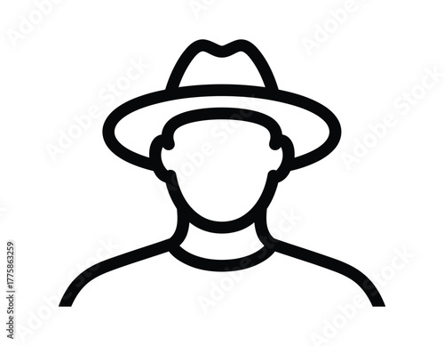 Silhouette of a person wearing a hat, representing a traveler or adventurer
