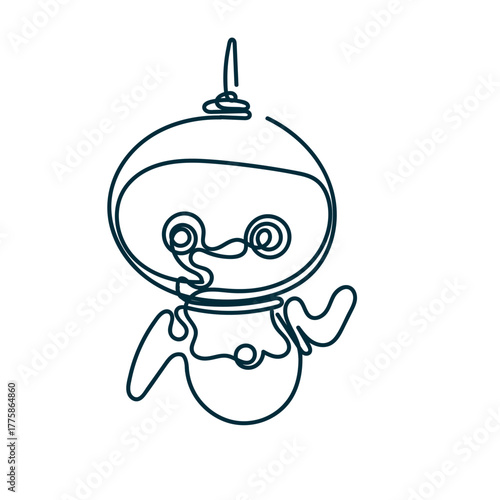 continuous line drawing doodle robot illustrationt