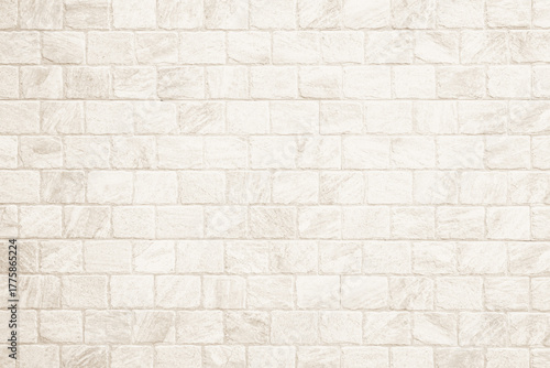 Detail of modern cream brick wall background photo. White light brick wall texture background for stone tile block painted in beige light color wallpaper modern interior and exterior backdrop design.