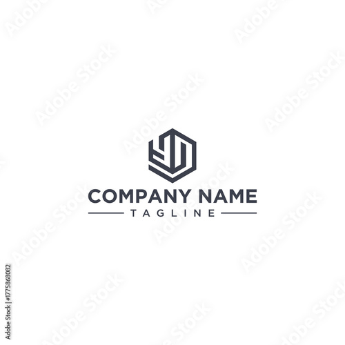 YD creative design outline of hexagon shape	