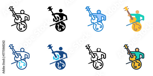 Chamber music icon set multiple style collection 
