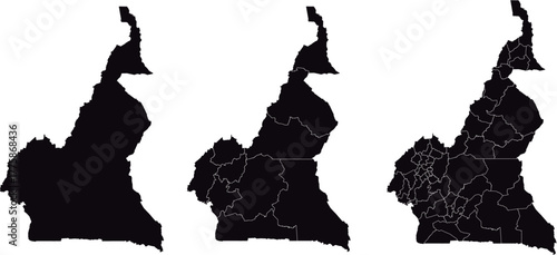 Cameroon Country Border Outline Shape Map