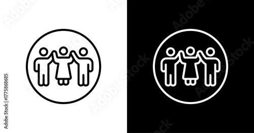 Teamwork  White Icon Set Design