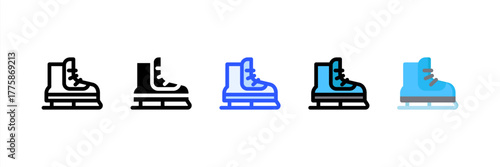 Ice Skate icon set multiple style collection. Vector illustration.