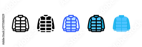 Jacket icon set multiple style collection. Vector illustration.