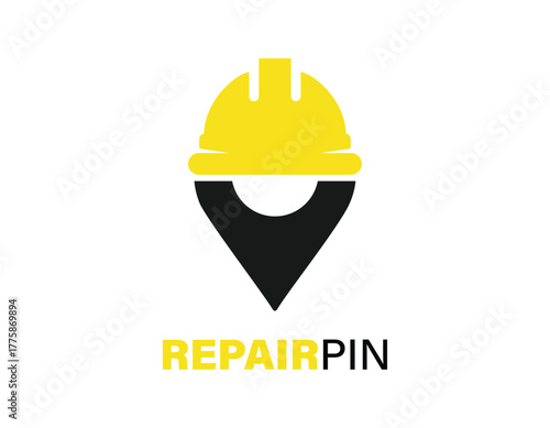 Repair Pin Worker locator vector logo