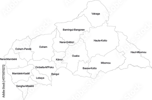 Simple Outline Shape Map Of Central African Republic