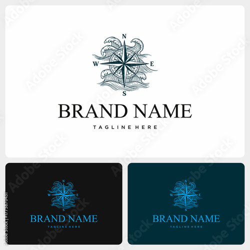 Elegant Compass Rose Logo Design for Travel and Exploration.