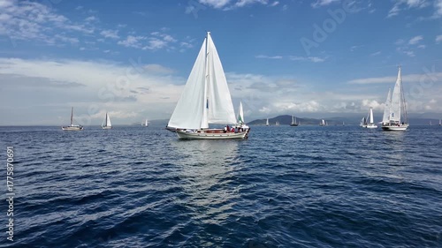  Bodrum Sailing Cup, Gulet Wooden Sailboats and sailing yachts racing.