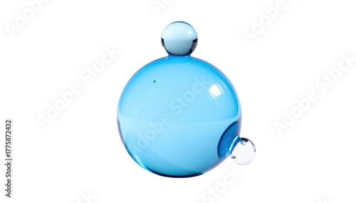 Aqua orbs a large, round body with two clear, glass-like orbs