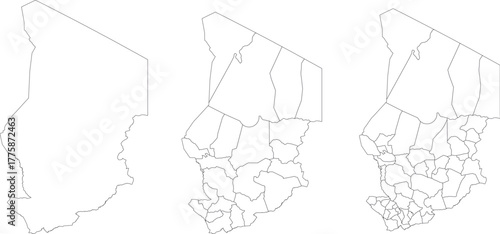 CHAD MAP with its administrative divisions and regions