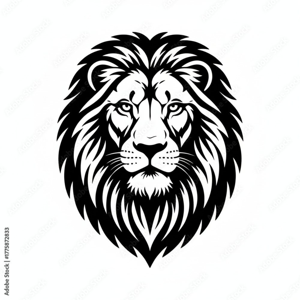Obraz premium lion head vector illustration