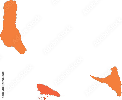 COMOROS MAP with its administrative divisions and regions