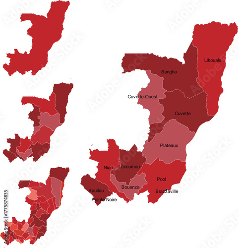 CONGO MAP with its administrative divisions and regions