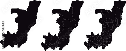 CONGO MAP with its administrative divisions and regions