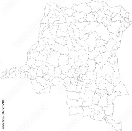DEMOCRATIC REPUBLIC OF THE CONGO MAP with its administrative divisions and regions