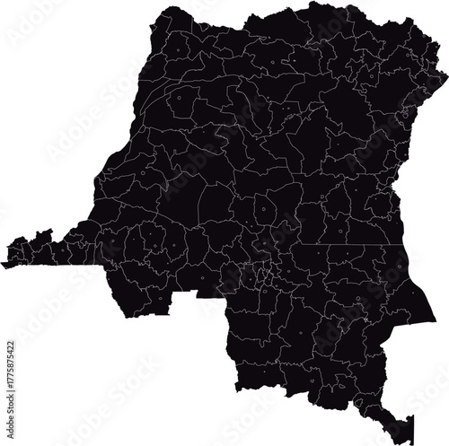 DEMOCRATIC REPUBLIC OF THE CONGO MAP with its administrative divisions and regions