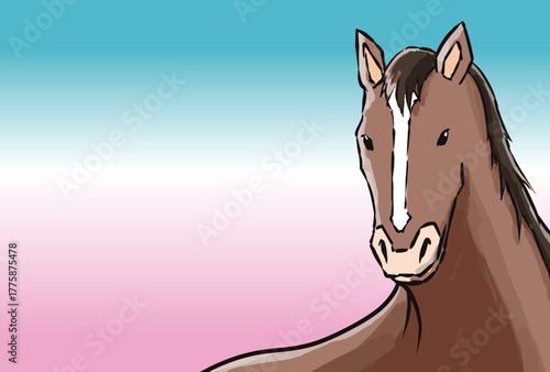 年賀状, 午年, 馬, 午, 謹賀新年, 和風, 和柄, 筆文字, 文字, 手書き, ハッピーニューイヤー