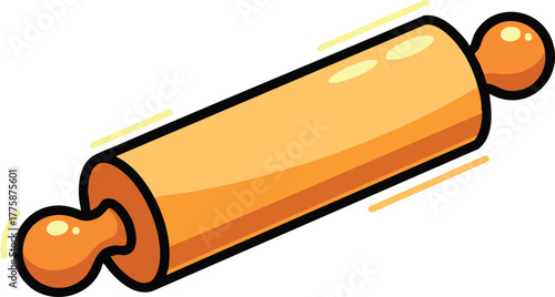 Orange Rolling Pin Tool With Yellow Motion Lines