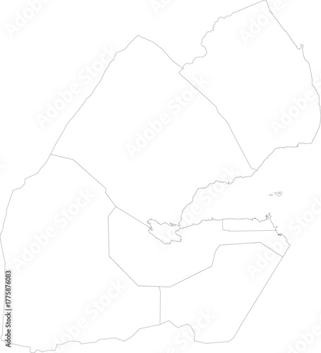 DJIBOUTI MAP with its administrative divisions and regions