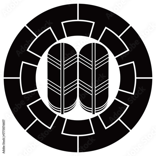 家紋です。源氏輪に並び矢筈と言います。