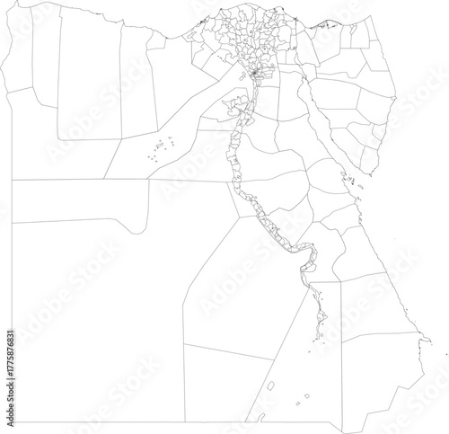 EGYPT MAP with its administrative divisions and regions