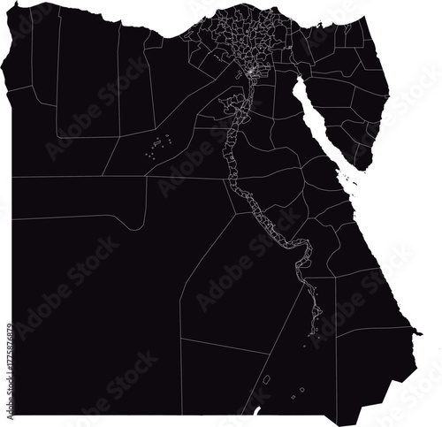 EGYPT MAP with its administrative divisions and regions
